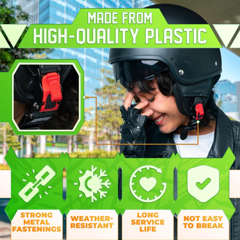 DIMROM 3Pcs Quick Release Helmet Buckle for Straps up to 0.77" Wide - Weather-Resistant Helmet Quick Release Buckle Kit - Operable with Gloves & Suitable for Bicycle, Cross, Skateboard or Protective Headgear - Image 3